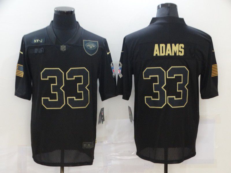 Men New York Jets #33 Adams Black gold lettering 2020 Nike NFL Jersey->new york jets->NFL Jersey